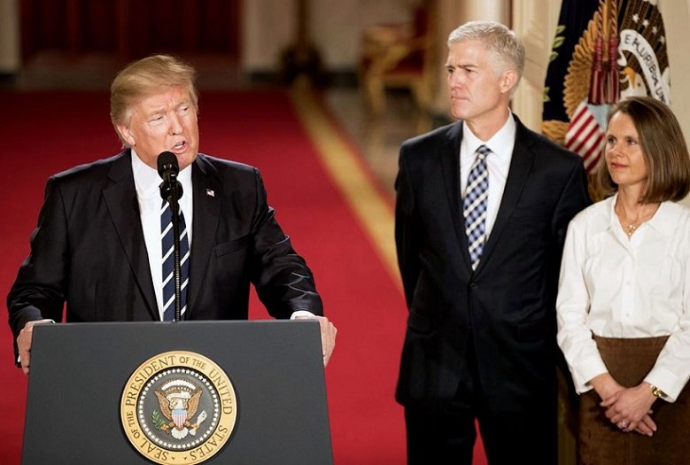 President Donald Trump with Supreme Court nominee Neil Gorsuch at the White House. President Donald Trump with Supreme Court nominee Neil Gorsuch at the White House.