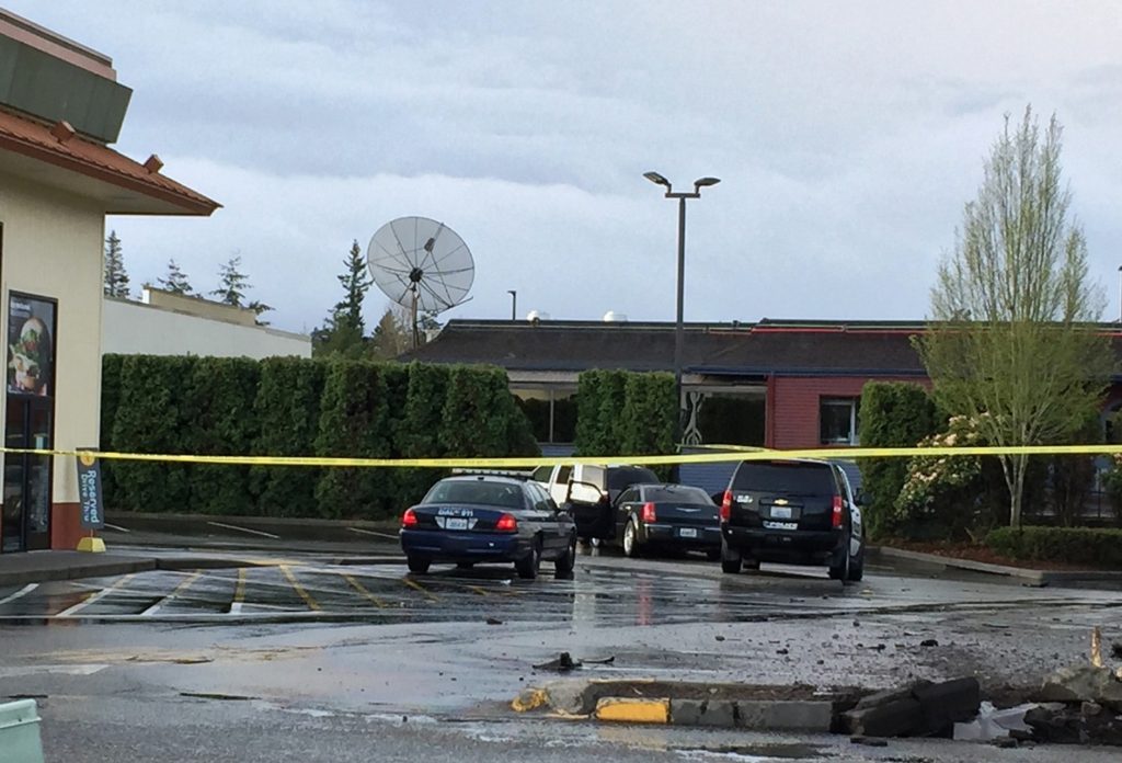 A man crashed into the Silverdale McDonald's on Tuesday.