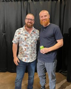 Dane Drebin (left) with The Blox host Wes Bergmann