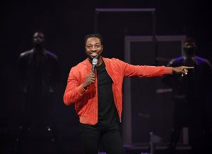 In this image released on Nov. 3, 2021, cast member Preacher Lawson performs during a media preview for "America's Got Talent Las Vegas-LIVE" at Luxor Hotel and Casino in Las Vegas, Nevada.