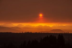 Photo taken in Poulsbo, United States. Eric Schultz / EyeEm/ Getty Images Wildfire smoke in Poulsbo, WA