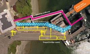 Diagram showing Bainbridge Island ferry walkway project.