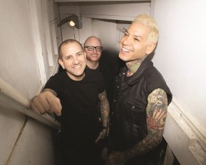 MxPx, left to right: Tom Wisniewski, Yuri Ruley, and Mike Herrera.